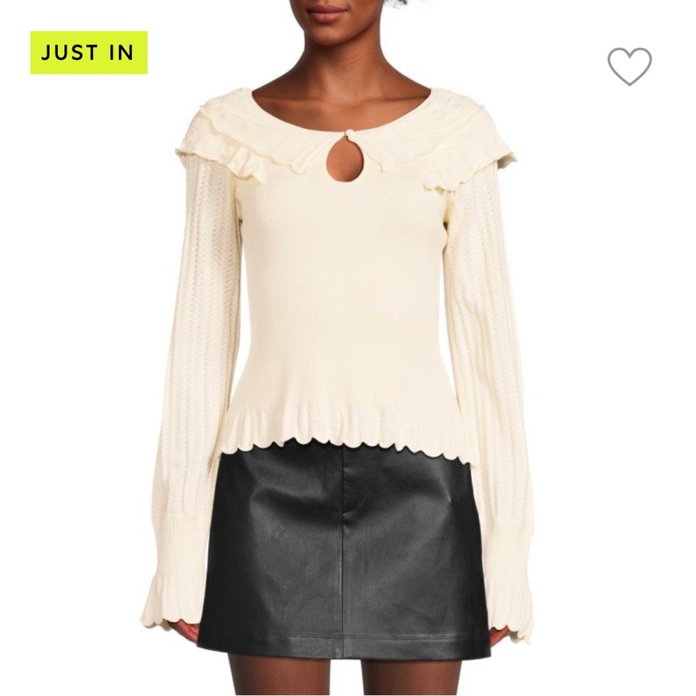 Rachel Parcell pointelle flutter top. XS